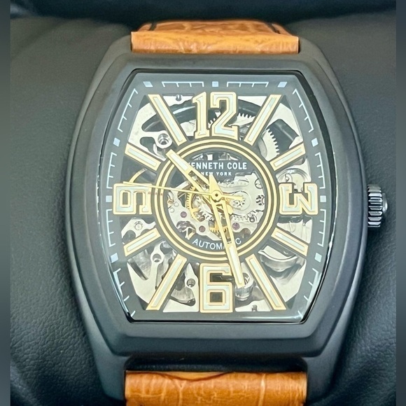 Kenneth Cole Skeleton Dial Designer Luxury Sport Men’s Watch - Picture 2 of 7